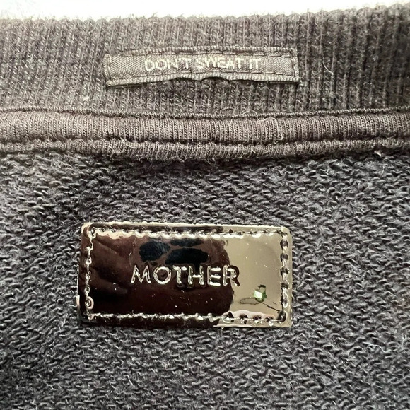 MOTHER The Big Easy Crewneck Pullover Sweatshirt Soirée  Black Gold Small - Picture 7 of 9